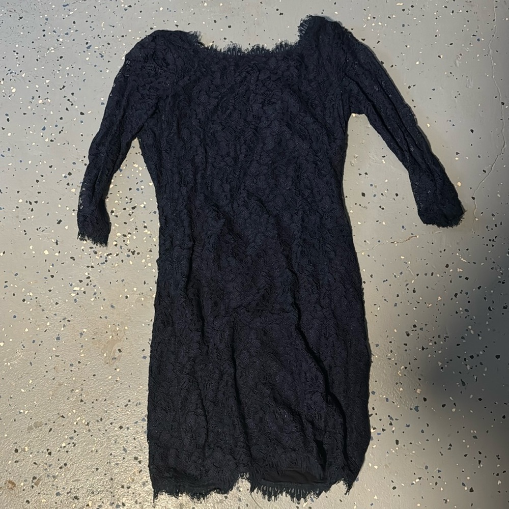 Diane Von Furstenberg Navy Lace Dress